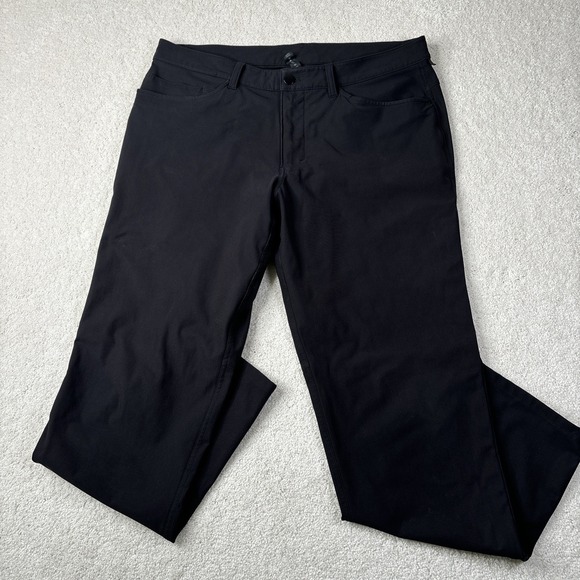 Lululemon ABC Classic Fit 5 Pocket Warpstreme Trouser Pant‎ Men's 34 Black Golf - Picture 1 of 16